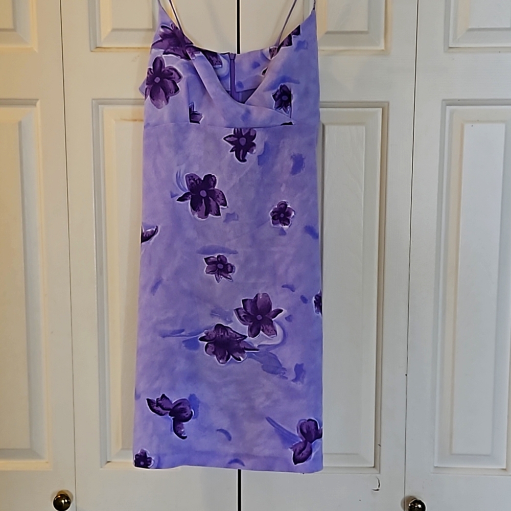 Size 11. Light purple with dark purple flowers